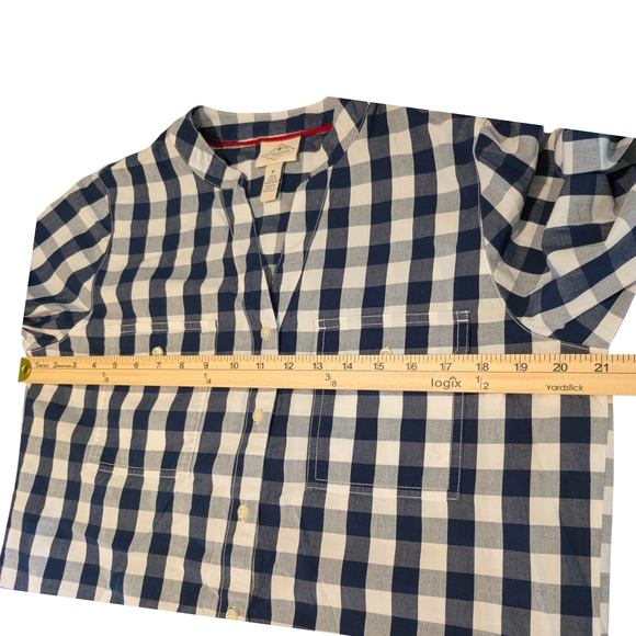 St. John’s Bay Men’s Navy Blue Gingham Checkered Button Down Shirt - Size M - Picture 5 of 8